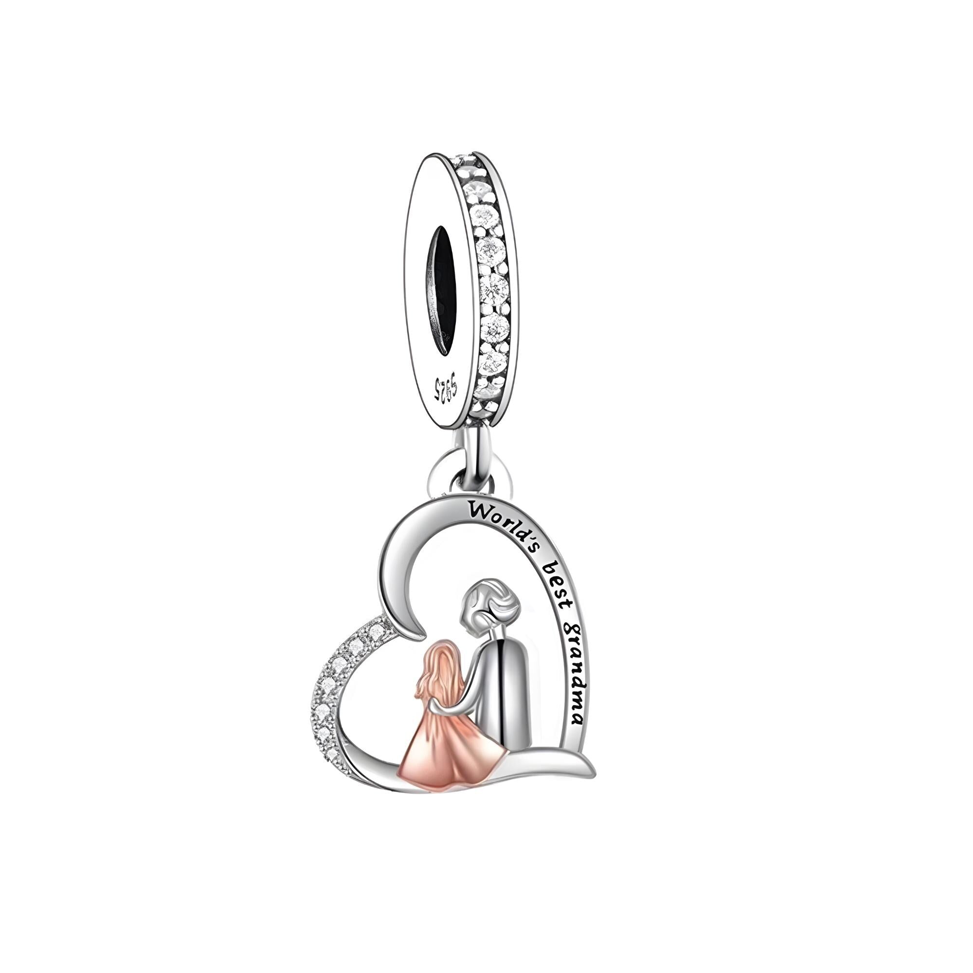 Grandma Charm - Sterling Silver & Rose Gold Charm For Bracelet