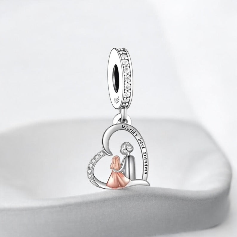 Grandma Charm - Sterling Silver & Rose Gold Charm For Bracelet