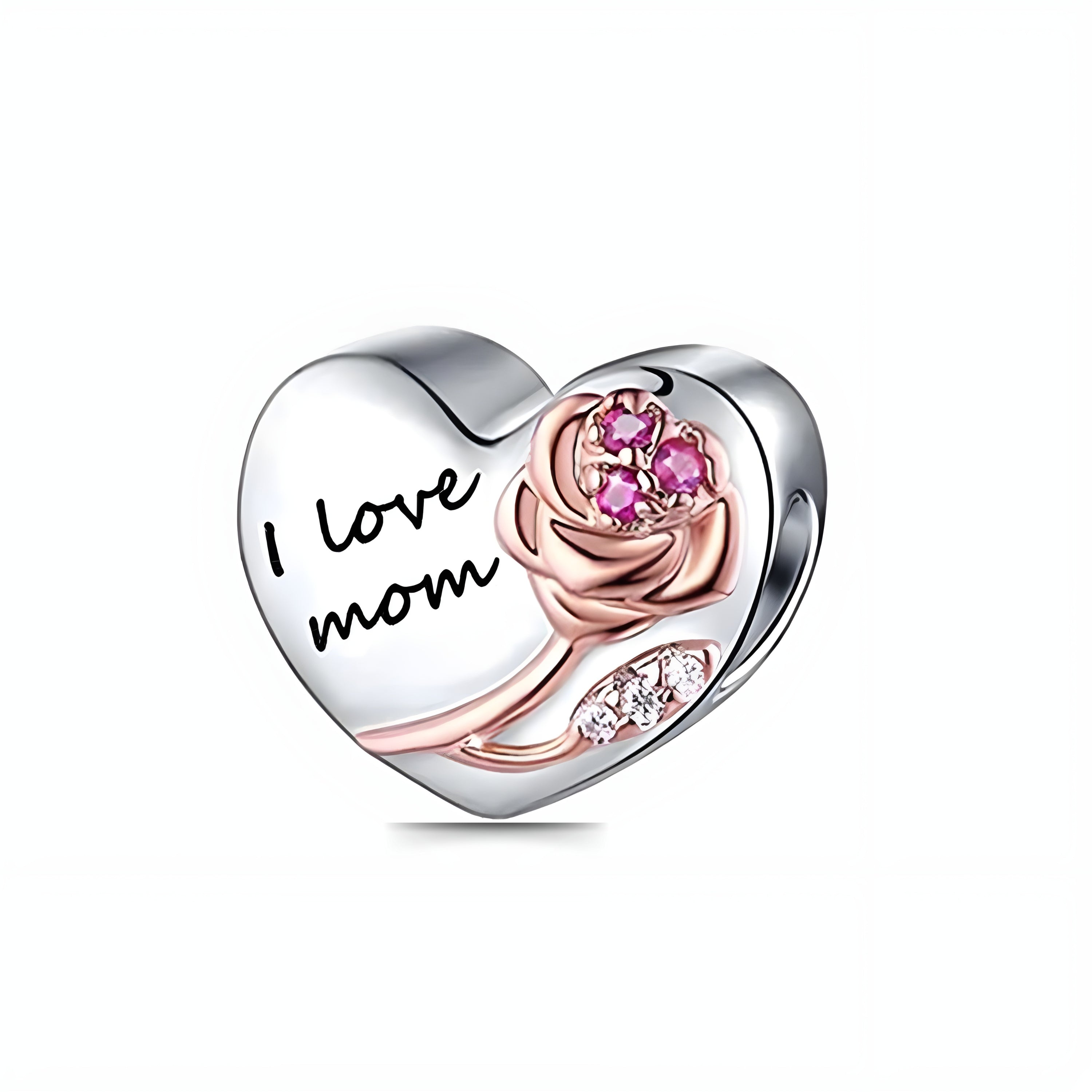 Pandora Fitting Mom Charm, I Love Mom Heart Charm For Pandora Bracelet, Mom Heart Charm For Charm Bracelet, Birthday Gifts For Her