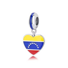 Pandora Fitting Venezuela Charm, Venezuela Charm - Sterling Silver & Enamel, Venezuelan Flag Pendant for Pandora Bracelets And Necklace