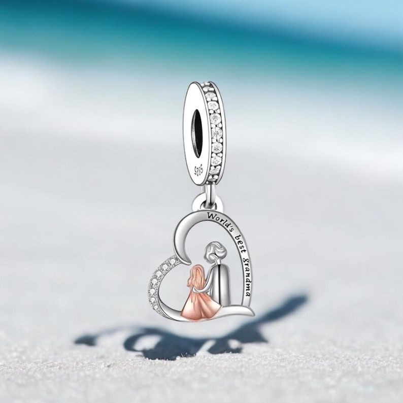 Grandma Charm - Sterling Silver & Rose Gold Charm For Bracelet